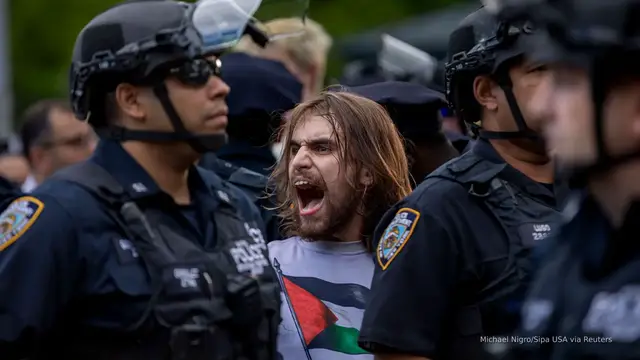 Video thumbnail for Brooklyn College protest encampment ordered off campus, arrests made