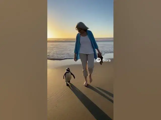 'Video thumbnail for It’s a beautiful day at the beach!  #soralife #penguin'