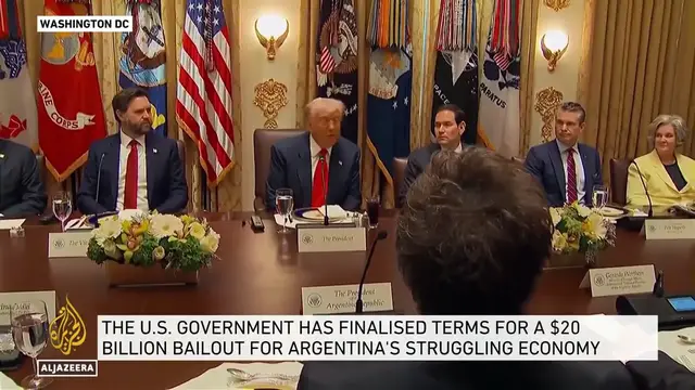 'Video thumbnail for Trump holds talks with Javier Milei: US announces $20bn bailout for Argentina's economy'