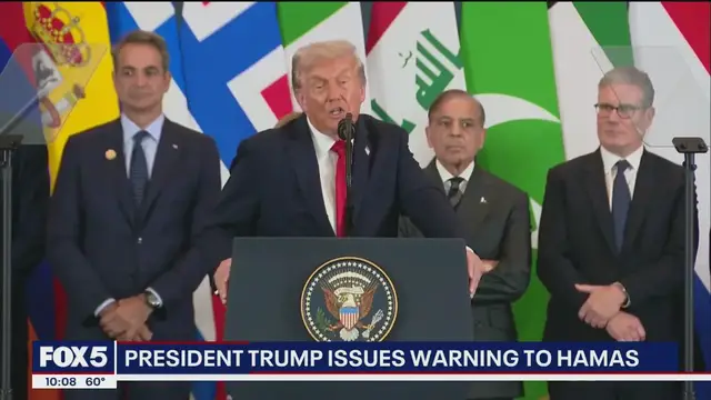 'Video thumbnail for Trump warns Hamas to disarm as Israel recovers four more hostages’ remains'