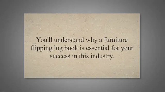 Video thumbnail for Furniture Flipping Log Book The Ultimate Guide