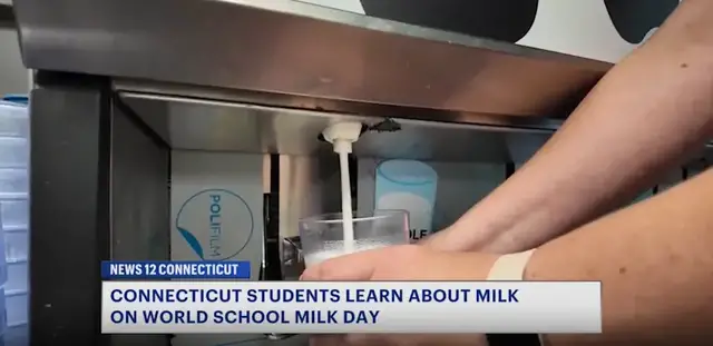 Video thumbnail for Woodbridge students celebrate World School Milk Day by meeting dairy farmer who provides milk to their school