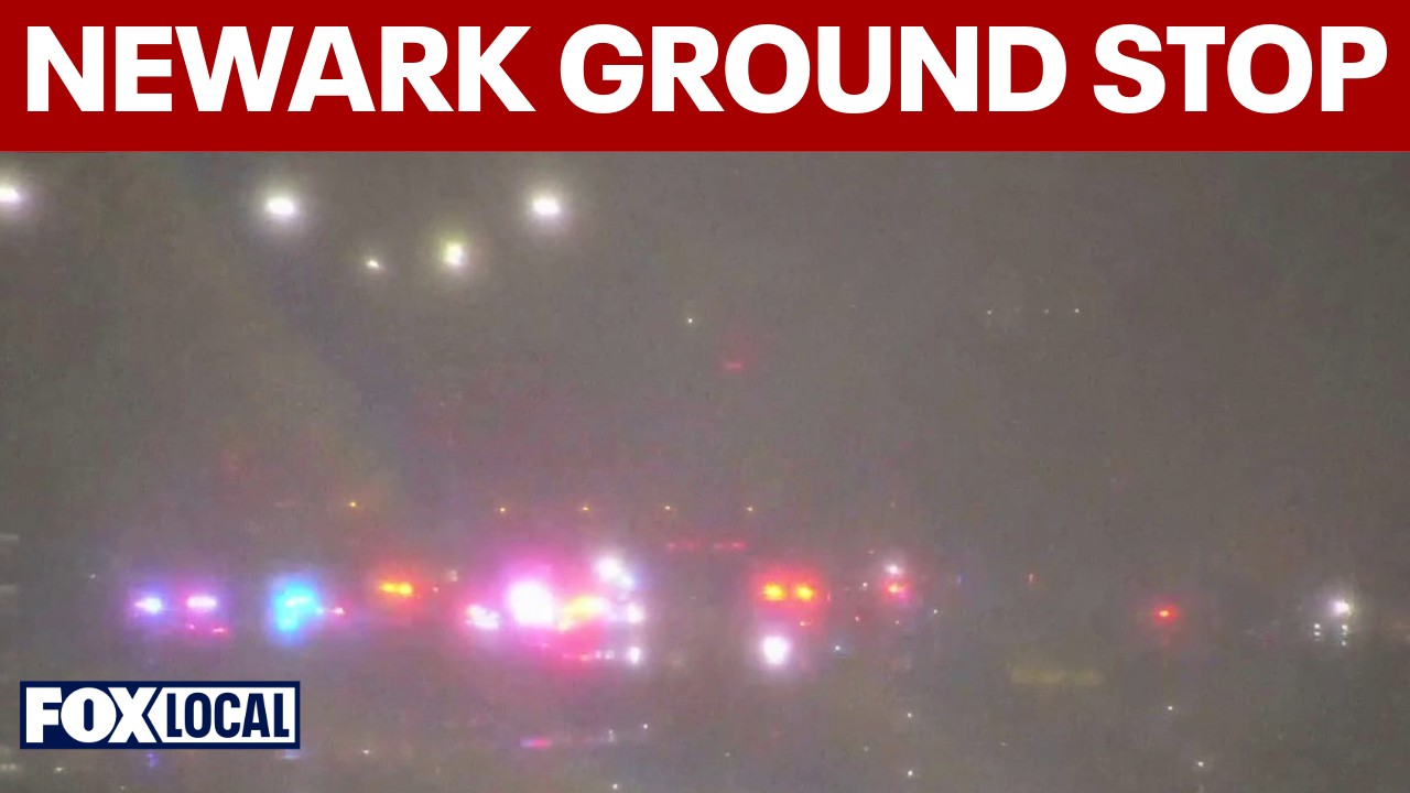Video thumbnail for Newark airport issues ground stop after emergency