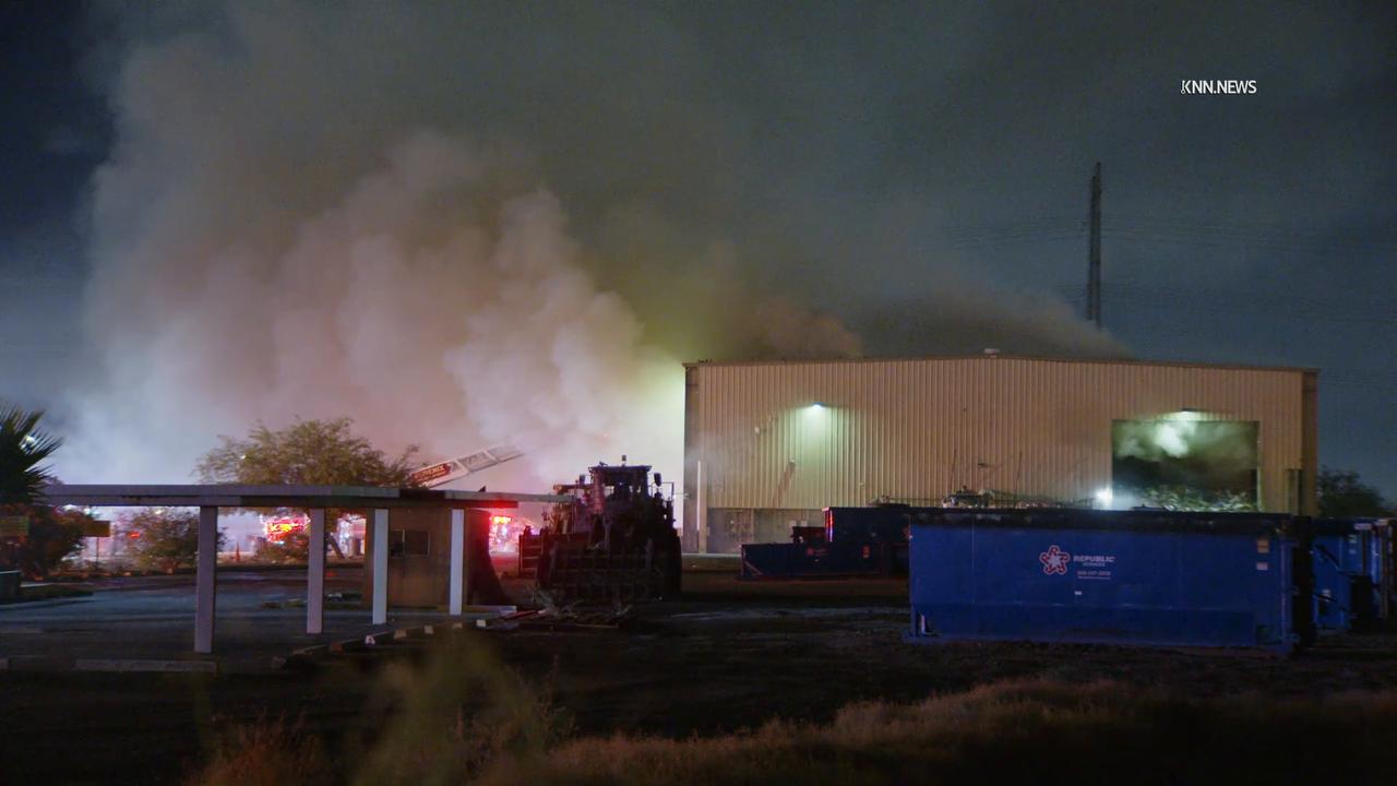 Video thumbnail for US, Phoenix: Phoenix First Alarm Fire At Republic Services Waste Transfer Station.