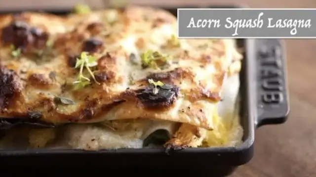 'Video thumbnail for Vegan Acorn Squash Lasagna'