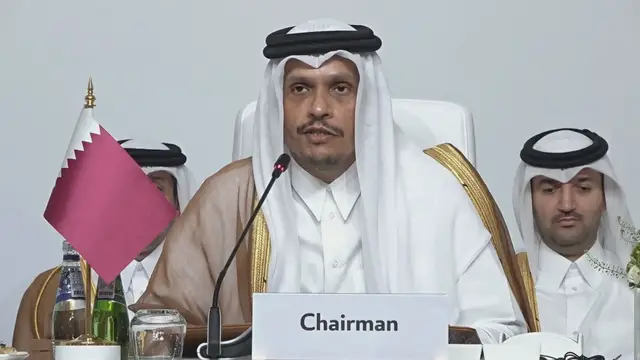 'Video thumbnail for Qatari PM calls for international community to drop double standards and hold Israel to account'
