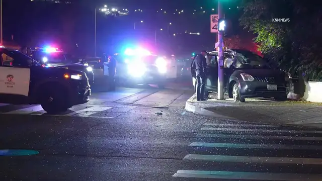Video thumbnail for US, Los Angeles: Pacoima Police Pursue Suspected DUI Driver in Crash.