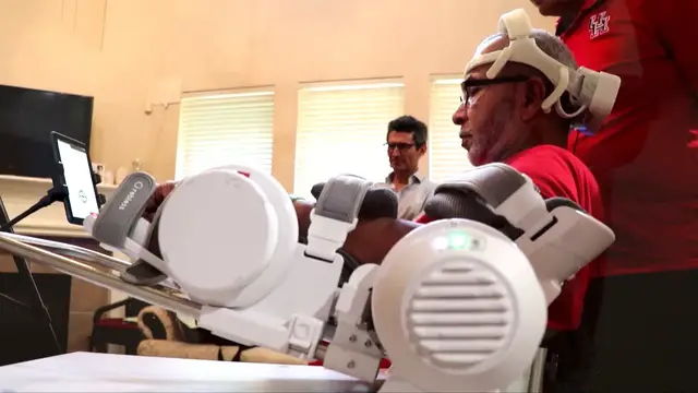 Video thumbnail for Brain-wave device helps stroke patients regain movement in trials.