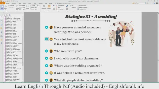 Video thumbnail for English Conversation About A wedding