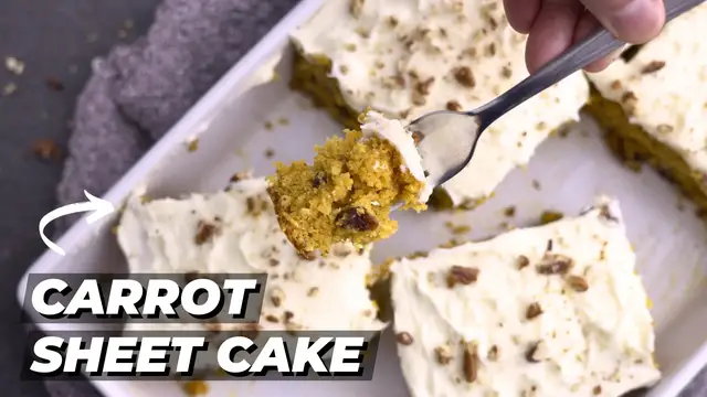 Video thumbnail for Carrot Sheet Cake: The No-Fail Cake That Always Turns Out Perfect