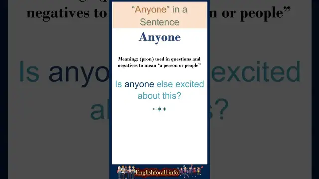 Video thumbnail for Anyone Meaning | Anyone in a Sentence | Most common words in English #Shorts