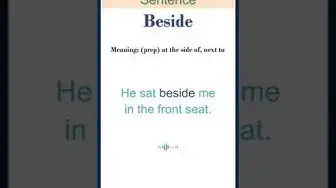 Video thumbnail for Beside meaning | Beside in a Sentence | Most common words in English #shorts