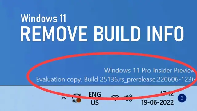 Video thumbnail for Remove Windows 11 Watermark From Desktop, Get Rid of Version Info