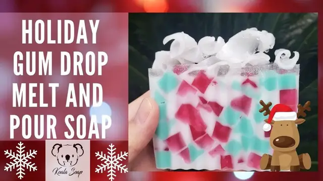 'Video thumbnail for Melt and Pour Soap Making Holiday Gum Drop Soap Recipes Tutorial for Beginners'
