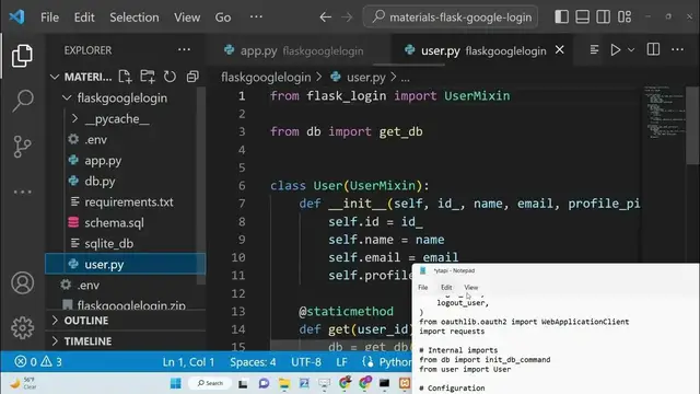 Video thumbnail for Python 3 Flask-Login Project to Build Google OAuth2 Login & Logout System Using SQLite Database