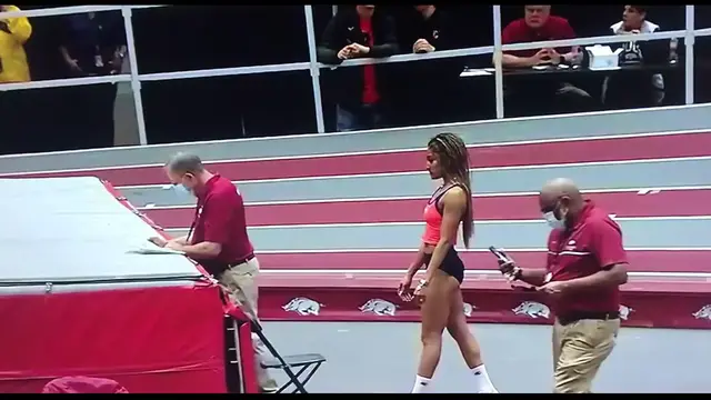 Video thumbnail for Tara Davis breaks Tyson Invitational long jump meeting record with 6.84m