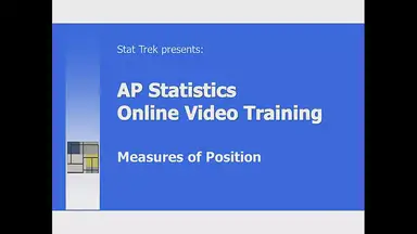 'Video thumbnail for AP Statistics: Percentiles, Quartiles, z-Scores (measures of position)'
