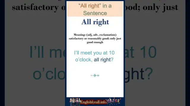Video thumbnail for All right meaning | All right in a Sentence | Most common words in English #shorts