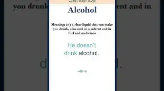 Video thumbnail for Alcohol meaning | Alcohol in a Sentence | Most common words in English #shorts