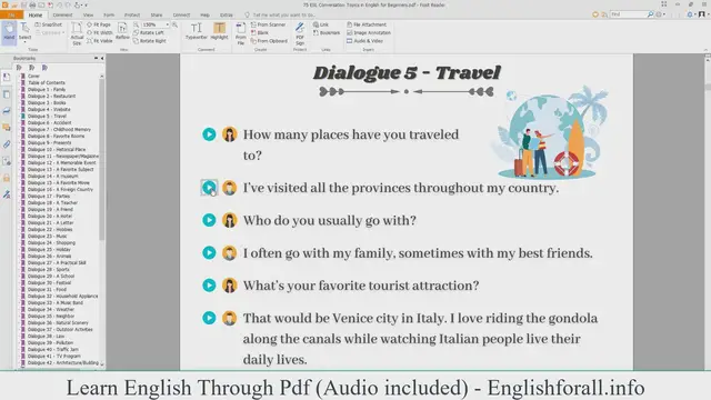 Video thumbnail for Learn English Through Pdf | English Conversation About Travel