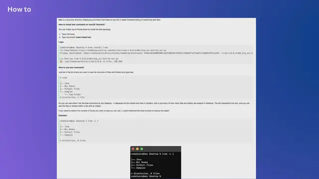 Video thumbnail for How to display directory tree in Mac Terminal