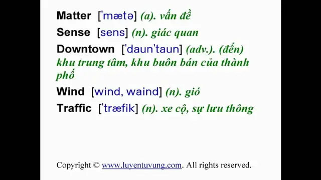 Video thumbnail for Learn English Vocabulary - Grade 6 - Unit 10 - Lesson 01