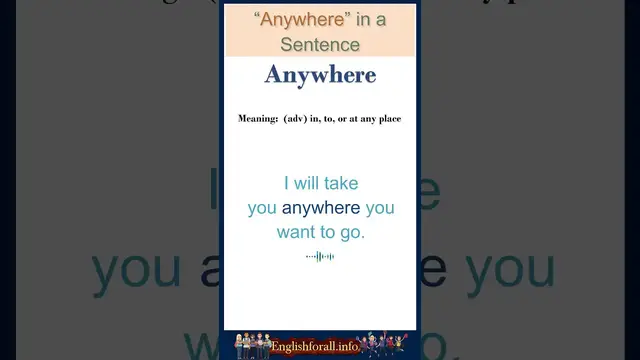 Video thumbnail for Anywhere Meaning | Anywhere in a Sentence | Most common words in English #Shorts