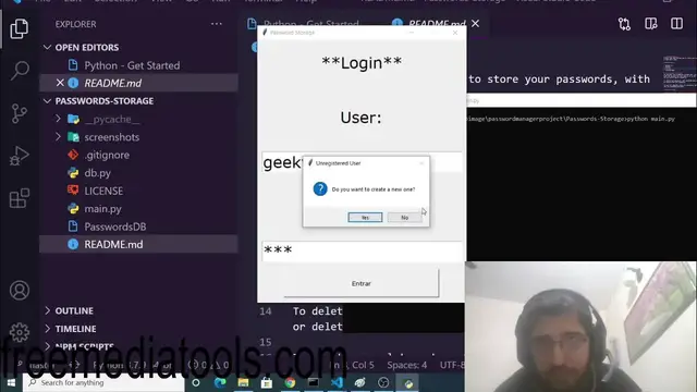 Video thumbnail for Python Tkinter Password List Manager with Login and Registration Using Sqlite3 and Cryptography