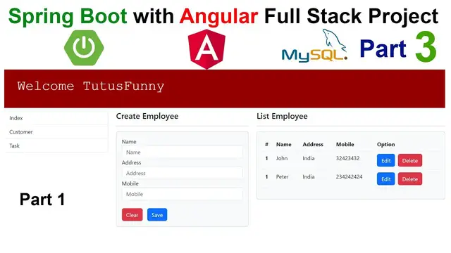 Video thumbnail for Spring Boot with Angular Full Stack Project  | Part 3  [2023]