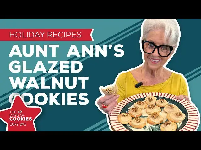 Video thumbnail for Holiday Cooking & Baking Recipes: Aunt Ann’s Glazed Walnut Cookies | 6th Day of Christmas Cookies