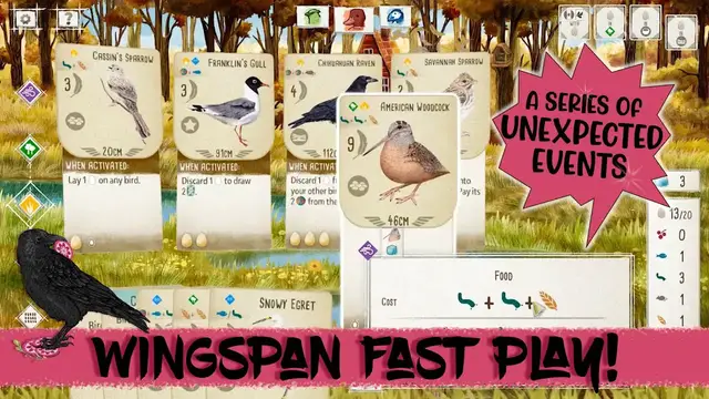 'Video thumbnail for Wingspan Board Game | STEAM FAST PLAY: A Series of Unexpected Events | 100+ Score - Episode 5'