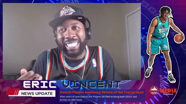 Video thumbnail for News Desk: Detroit Pistons Announce Return of the Teal Jerseys!