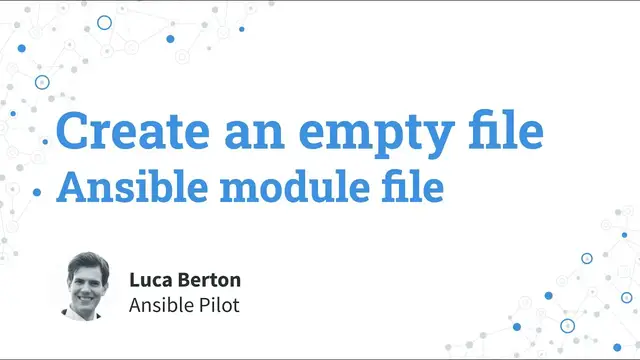 Video thumbnail for Create an empty file - Ansible module file