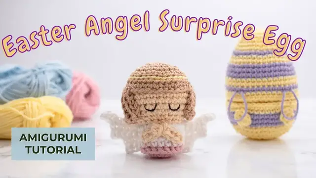 Video thumbnail for How to crochet a little angel | Easter Angel amigurumi pattern inside an Easter egg!