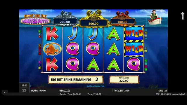 Video thumbnail for Reel'em In Lobster Potty - Big Bets - Mega Win