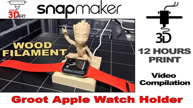 'Video thumbnail for Groot Apple Watch Holder Time Lapse Snapmaker 2 0 A350'