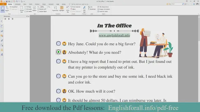 Video thumbnail for English Conversation Practice - In The Office