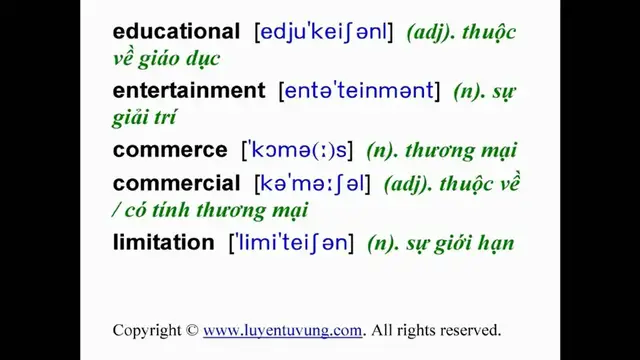 Video thumbnail for Learn English Vocabulary - Grade 9 - Unit 05 - Lesson 04