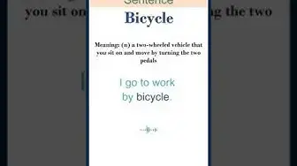 Video thumbnail for Bicycle meaning | Bicycle in a Sentence Most common words in English #shorts