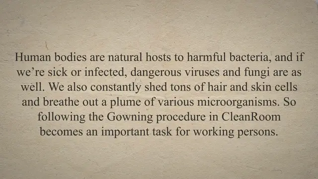 Video thumbnail for Gowning Procedure in Clean Room Area