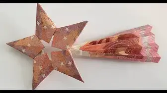 'Video thumbnail for Sternschnuppe aus Geld falten - Sternschnuppe aus Geldscheinen falten #origami #weihnachten'
