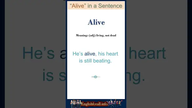 Video thumbnail for Alive meaning | Alive in a Sentence | Most common words in English #shorts