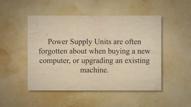 'Video thumbnail for The Desktop Power Supply Unit Page Explained'