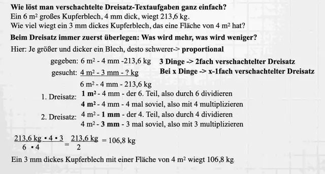 Video thumbnail for Textaufgabe doppelter Dreisatz ganz einfach gelöst