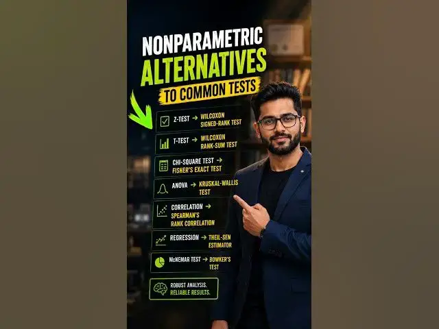 Video thumbnail for nonparametric alternatives #biostatistics #shorts