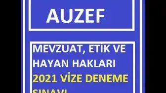 Video thumbnail for Mevzuat Etik ve Hayvan Hakları Vize Çıkması Muhtemel Sorular