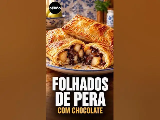 Video thumbnail for Folhados de pera com chocolate 🍐🍫 #ReceitasDoGordo #FolhadosDePera #SobremesasFáceis #DocesCaseiros