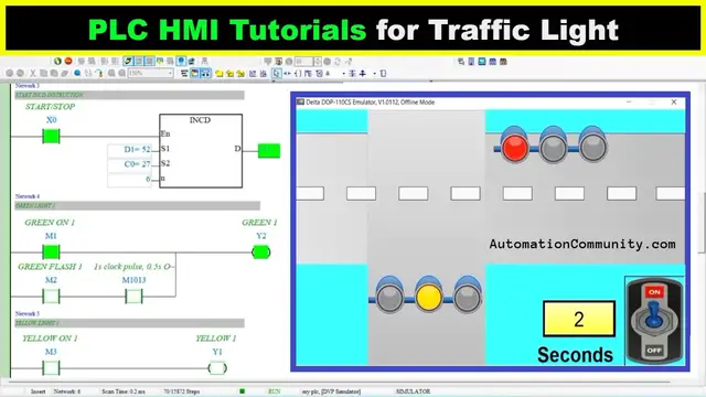 Video thumbnail for PLC HMI Tutorials for Traffic Light Example Program