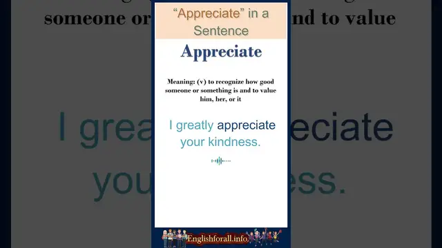 Video thumbnail for Appreciate meaning | Appreciate in a Sentence | Most common words in English #shorts