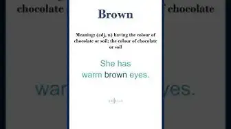 Video thumbnail for Brown meaning | Brown in a Sentence | Most common words in English #shorts